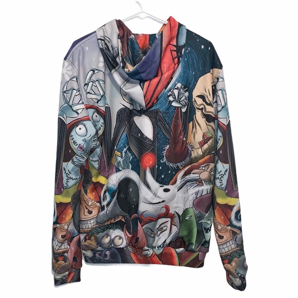 Nightmare Before Christmas All Over Print Hoodie L - Picture 3 of 4